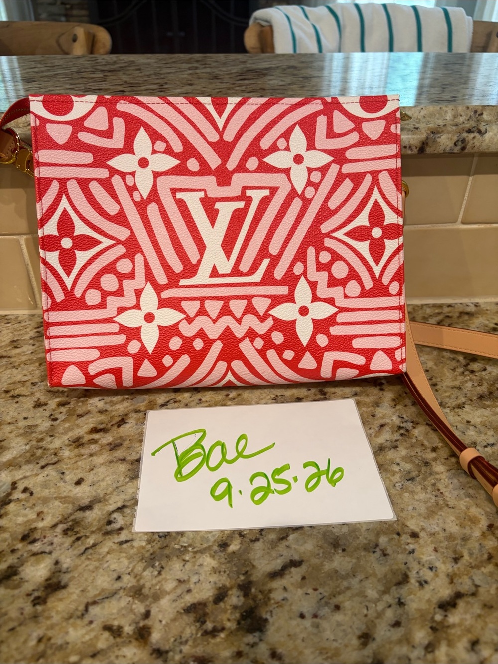 Louis Vuitton Red & White Canvas Monogram Crossbody Pouch/toiletry bag 26